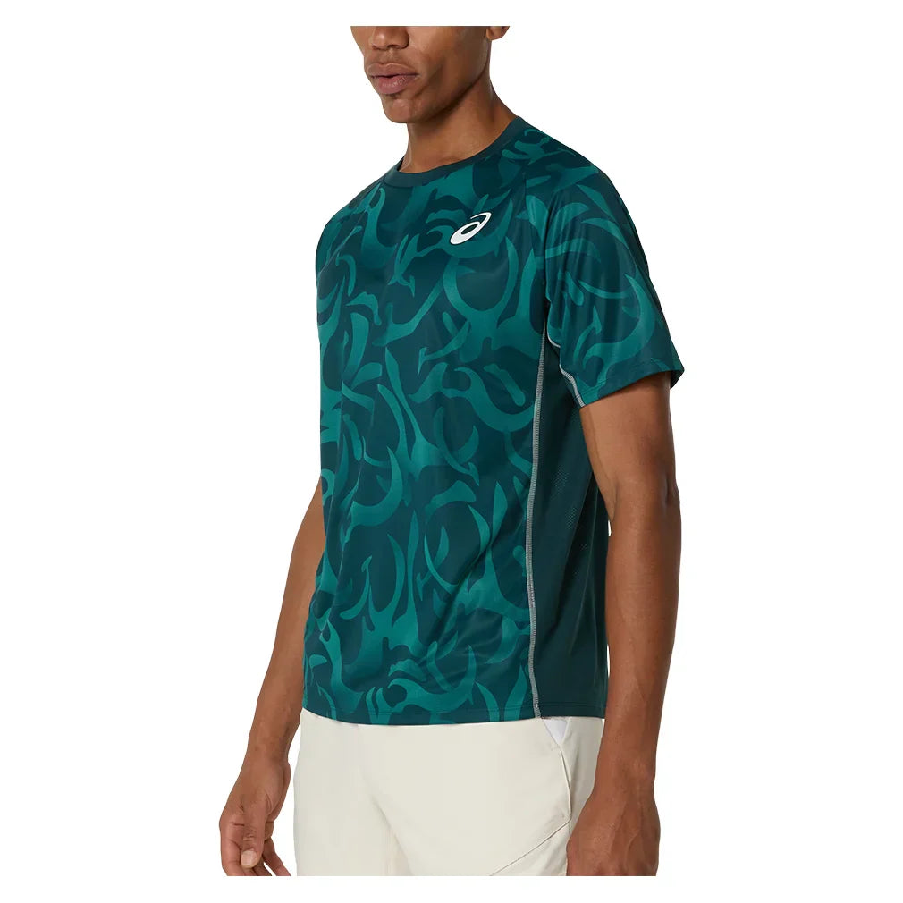 Men`s Game Short Sleeve Tennis Top Saxon Green ASICS