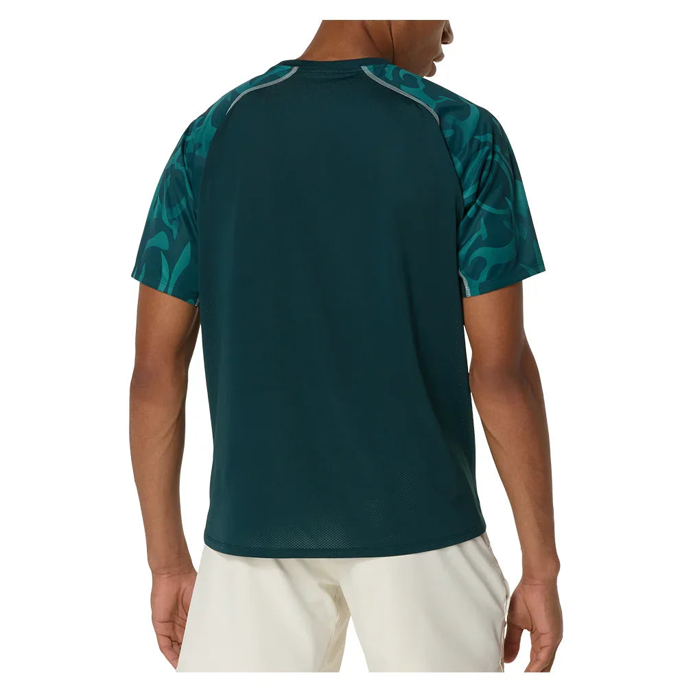 Men`s Game Short Sleeve Tennis Top Saxon Green ASICS