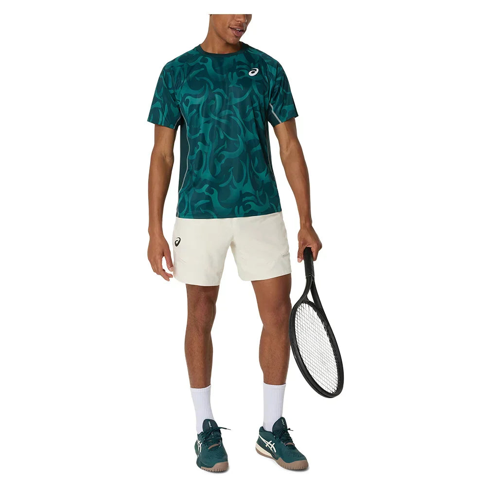Men`s Game Short Sleeve Tennis Top Saxon Green ASICS