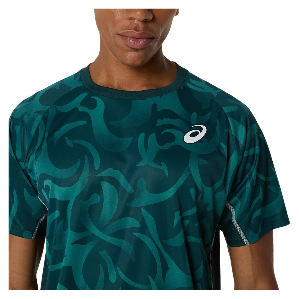 Men`s Game Short Sleeve Tennis Top Saxon Green ASICS