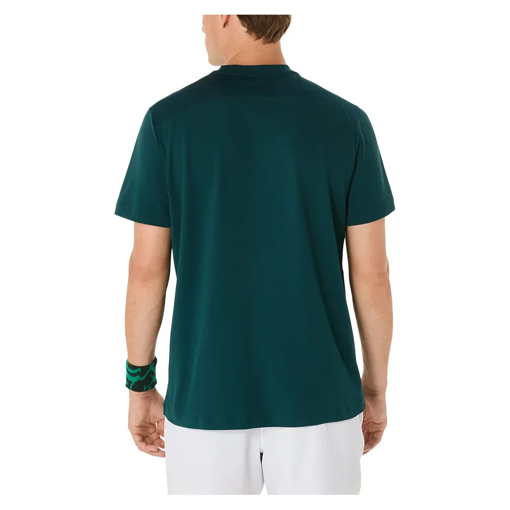 Men`s Court Short Sleeve Tennis Top Saxon Green ASICS