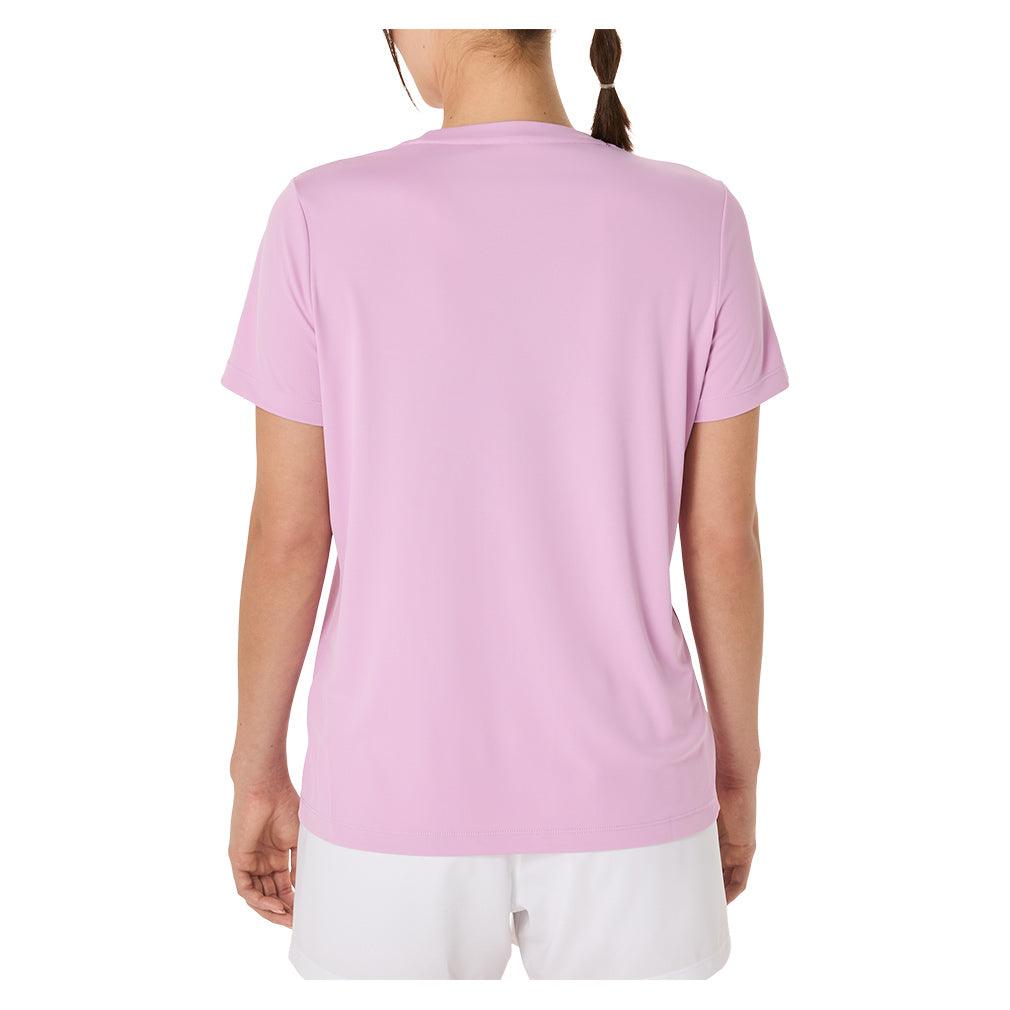 Women`s Court Graphic Tennis Tee Light Ube and Brilliant White ASICS