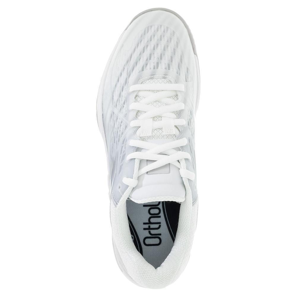 Women`s Mirage 100 Speed Tennis Shoes All White and Silver Metal 2 WOMENS SHOES LOTTO