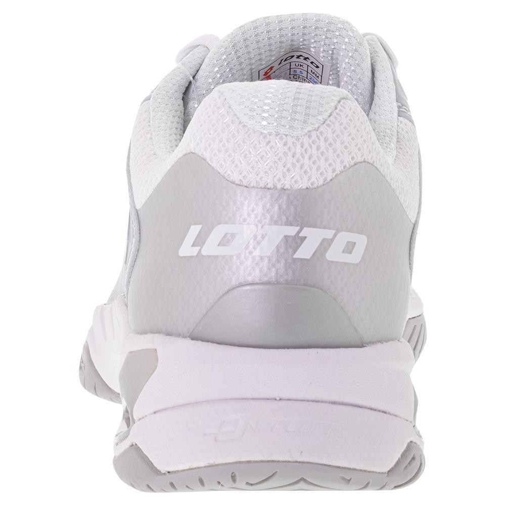 Women`s Mirage 100 Speed Tennis Shoes All White and Silver Metal 2 WOMENS SHOES LOTTO