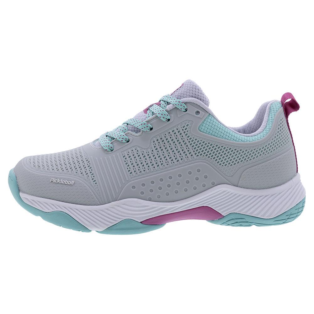 Women`s Fresh Shot Miami Pickleball Shoes Grey and Turquoise Womens Shoes ACACIA