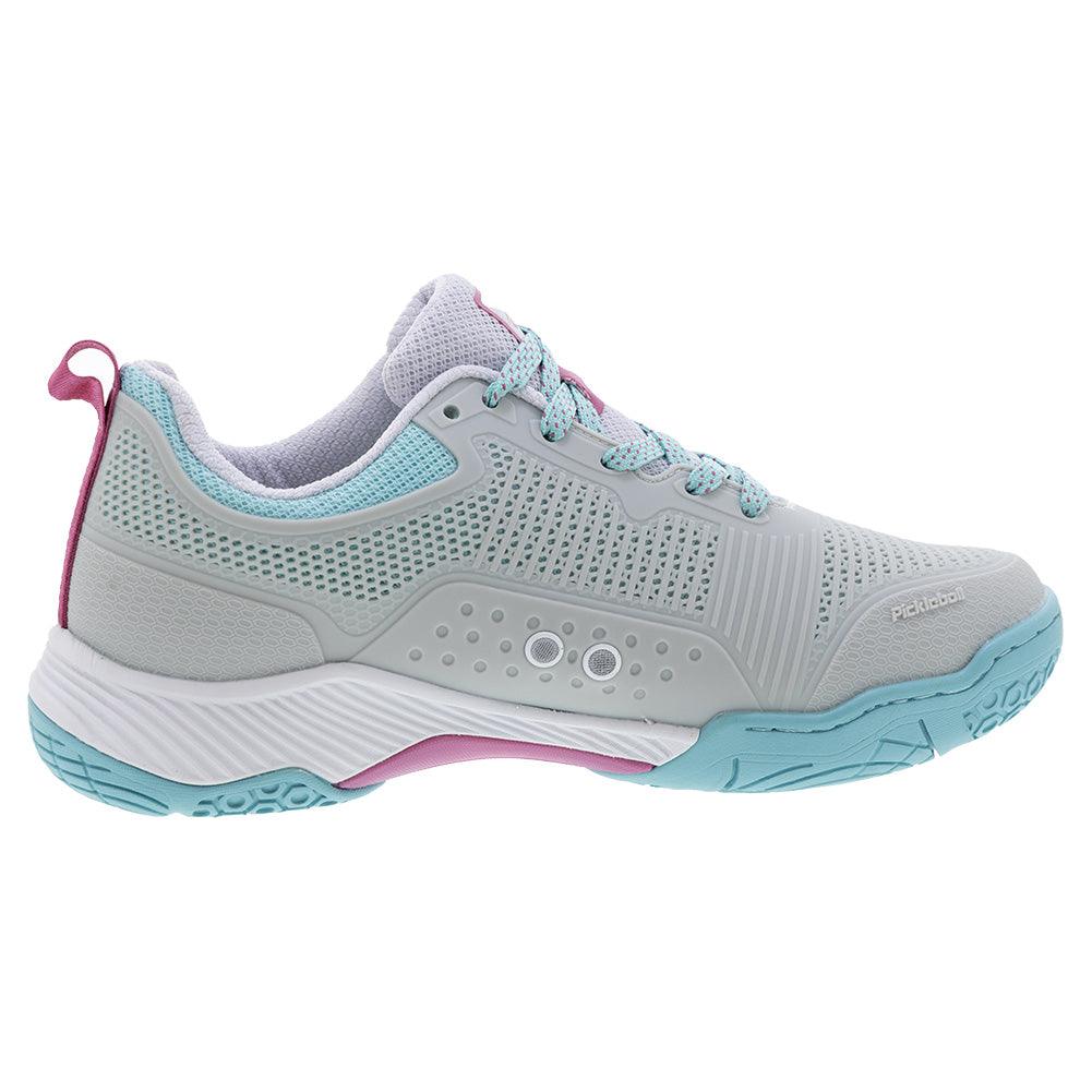 Women`s Fresh Shot Miami Pickleball Shoes Grey and Turquoise Womens Shoes ACACIA