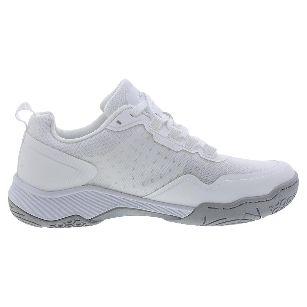 Men`s Clear Shot Quicksilver Pickleball Shoes White and Silver Shoes ACACIA