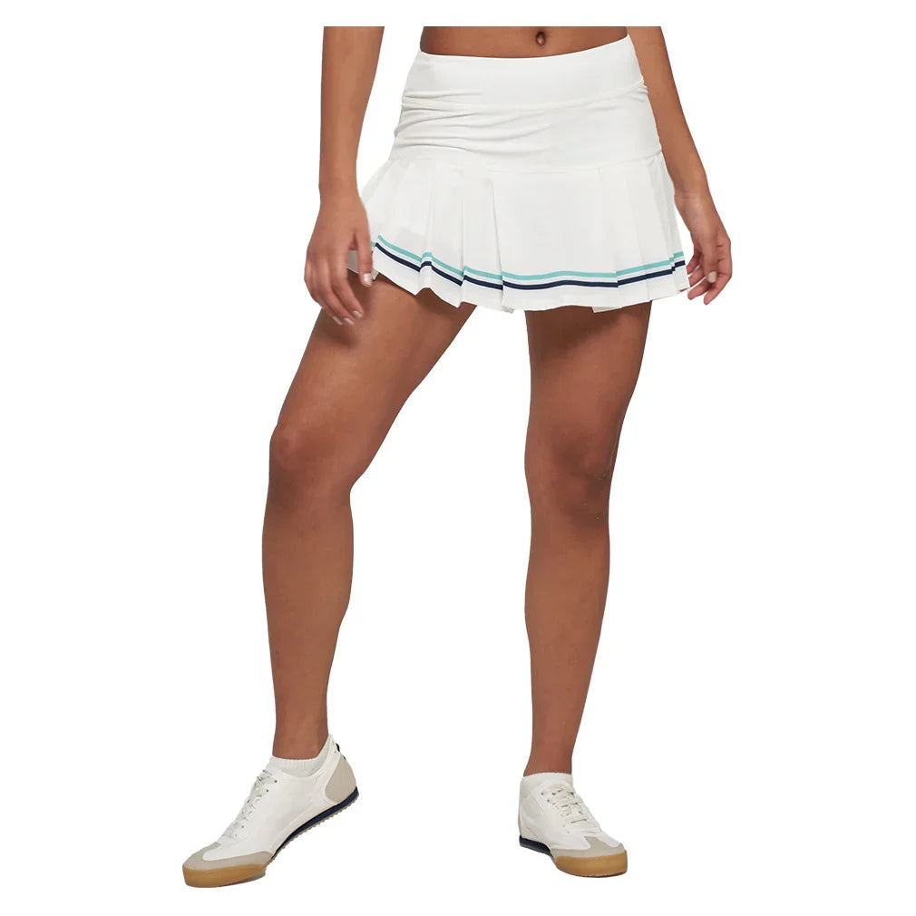 Women`s Nevo Club 13 Inch Tennis Skort White and Lagoon LIJA