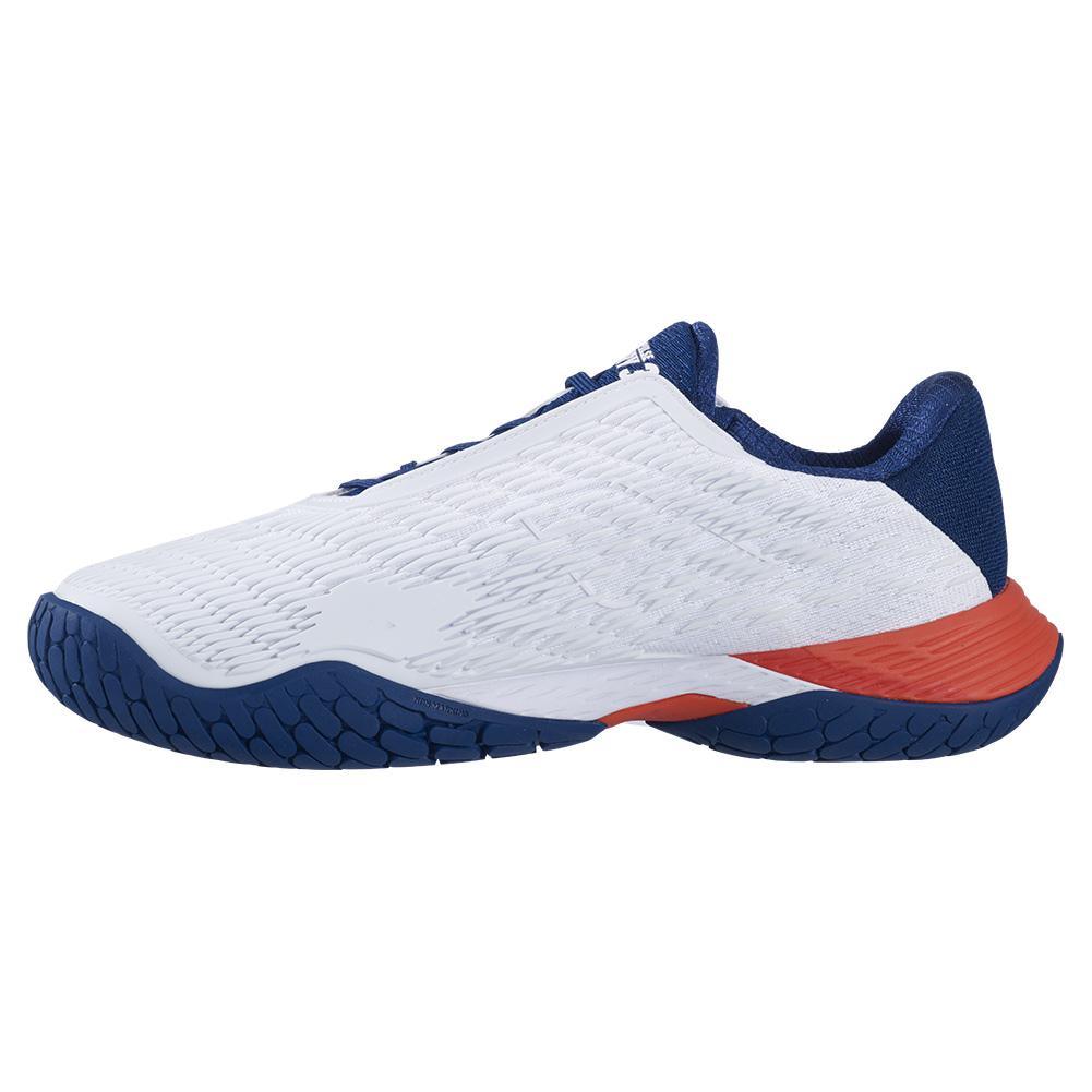 Men's Propulse Fury 3 All Court Tennis Shoes White and Estate Blue Tournament Gear BABOLAT