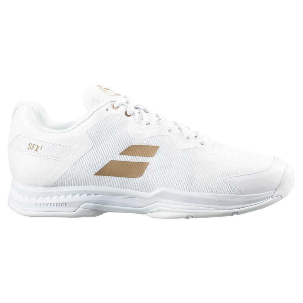 Women's SFX3 All Court Tennis Shoes White and Gold Womens Shoes BABOLAT 6