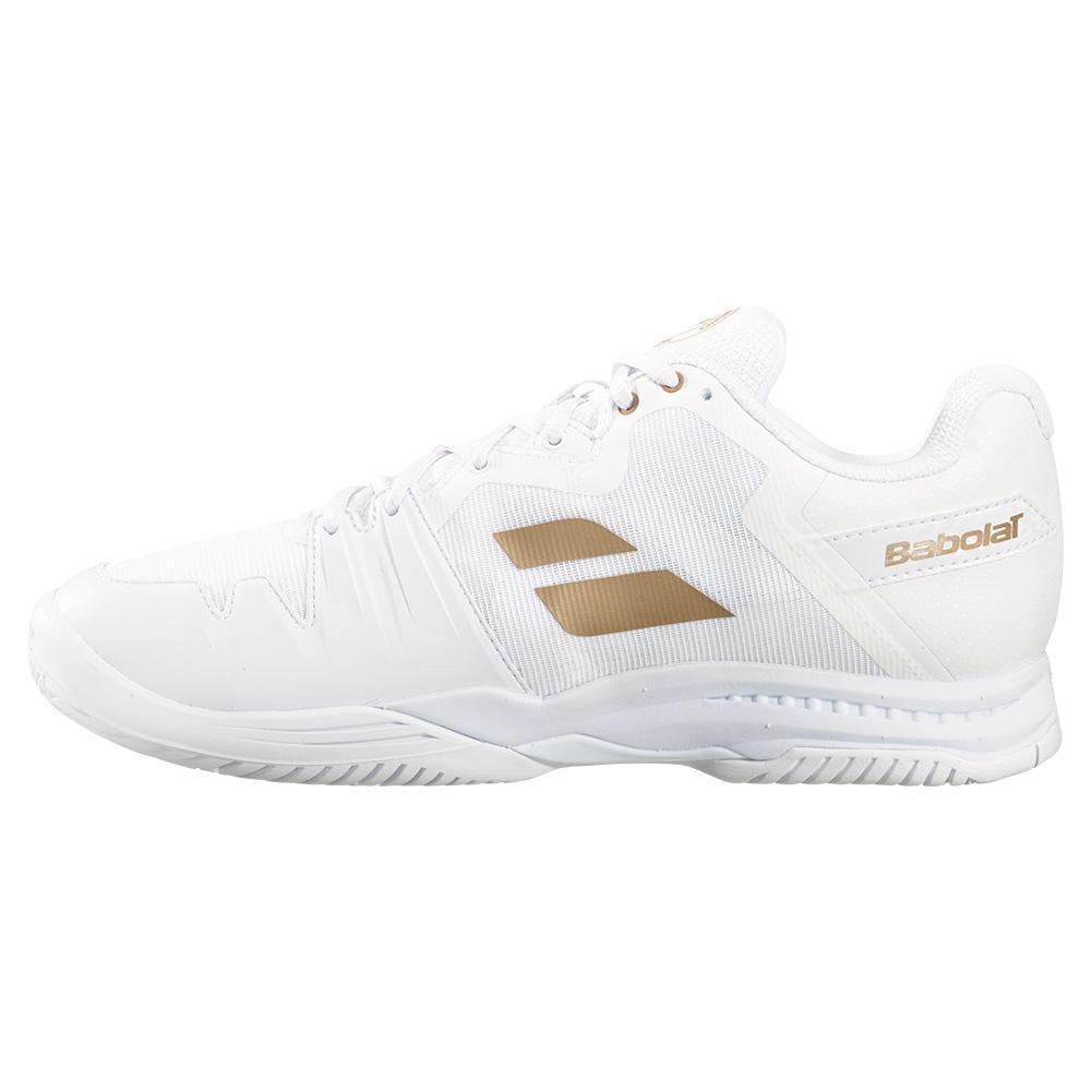 Women's SFX3 All Court Tennis Shoes White and Gold Womens Shoes BABOLAT