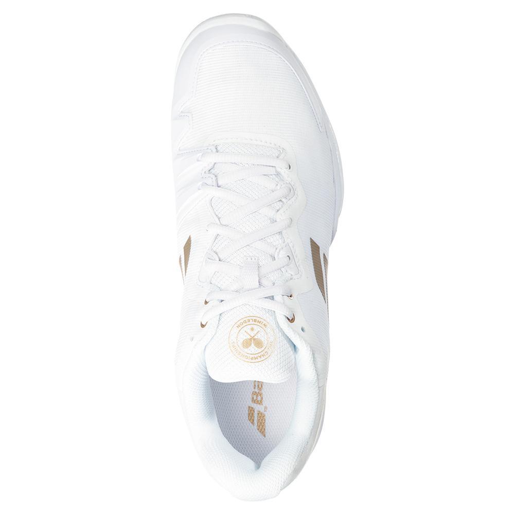 Women's SFX3 All Court Tennis Shoes White and Gold Womens Shoes BABOLAT
