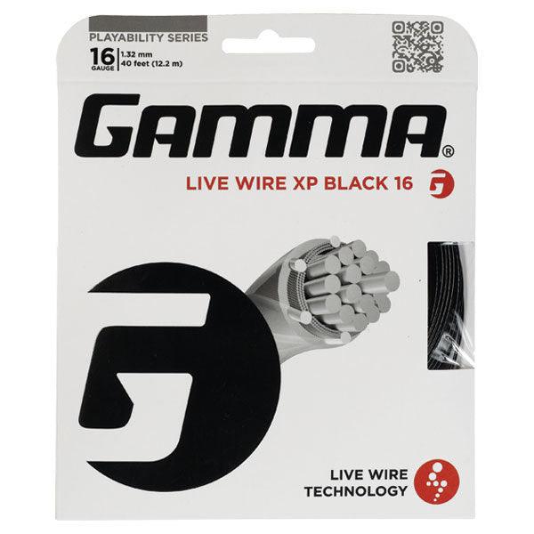 Live Wire XP Black 16G Tennis String Strings GAMMA Black