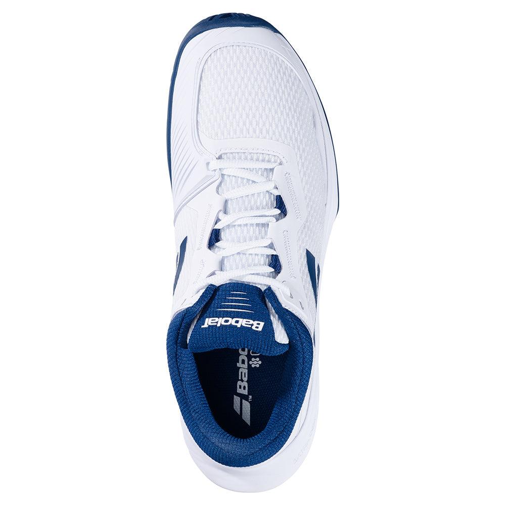 Men`s SFX 4 Tennis Shoes White and Estate Blue BABOLAT