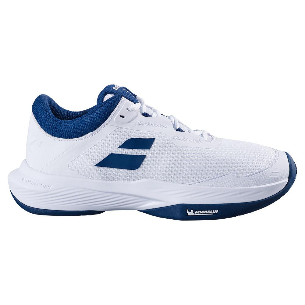 Men`s SFX 4 Tennis Shoes White and Estate Blue BABOLAT