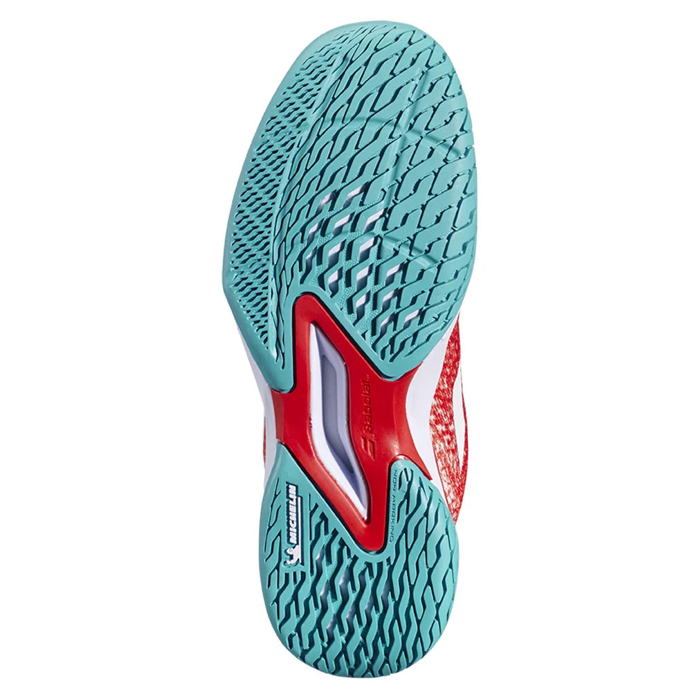 Women`s Jet Mach 3 Tennis Shoes Fiesta Red BABOLAT