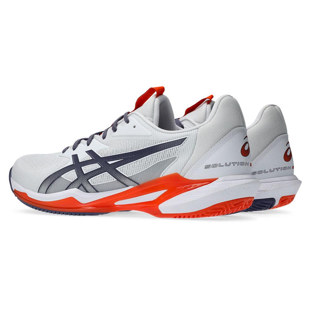Men`s Solution Speed FF 3 Clay Tennis Shoes White and Greyish Purple ASICS