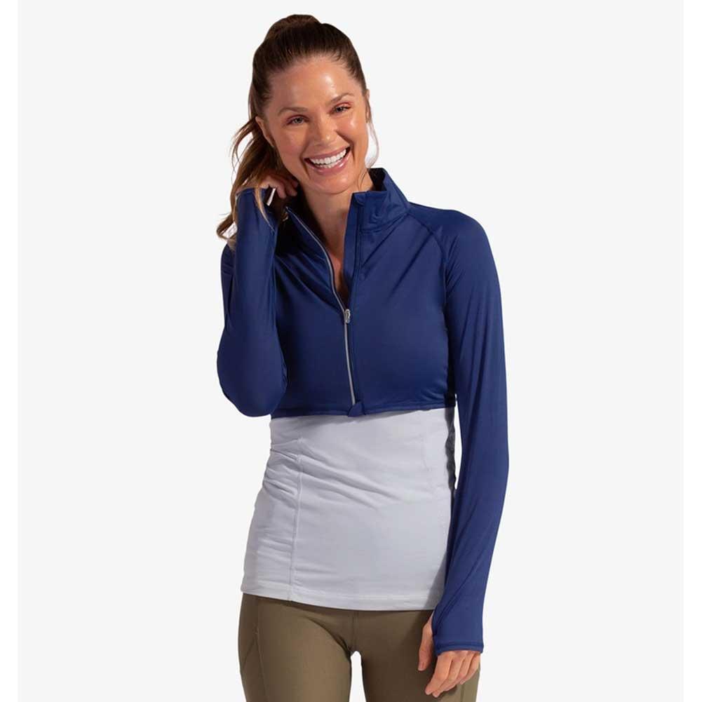 Women`s Full Zip Tennis Crop Top WOMENS APPAREL BLOQUV