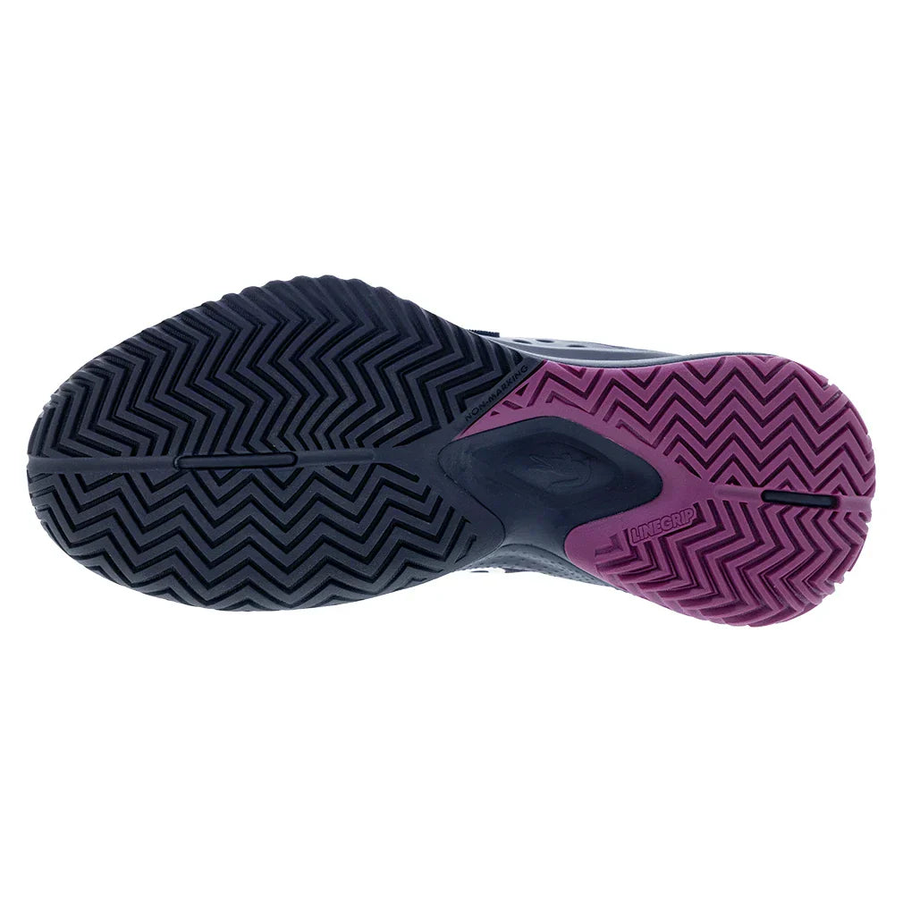 Women`s Power Serve Tennis Shoes Navy and Pink LACOSTE