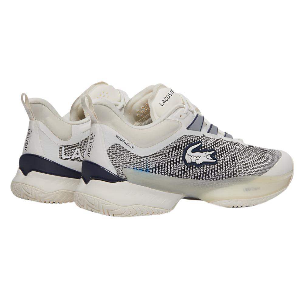 Men`s AG-LT23 Ultra Tennis Shoes Off White and Navy LACOSTE