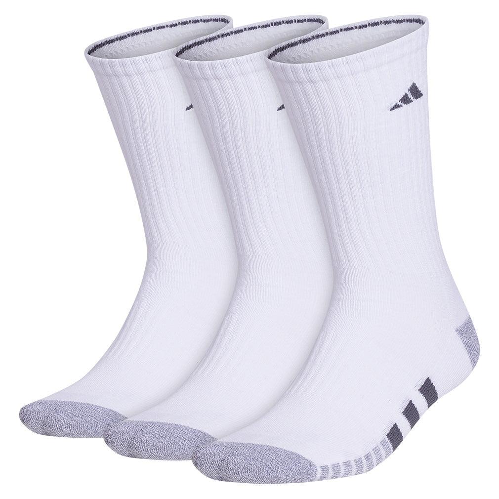 Men`s Cushioned 3.0 3 Pack Crew Tennis Socks White and Onix Grey SOCKS ADIDAS White XL