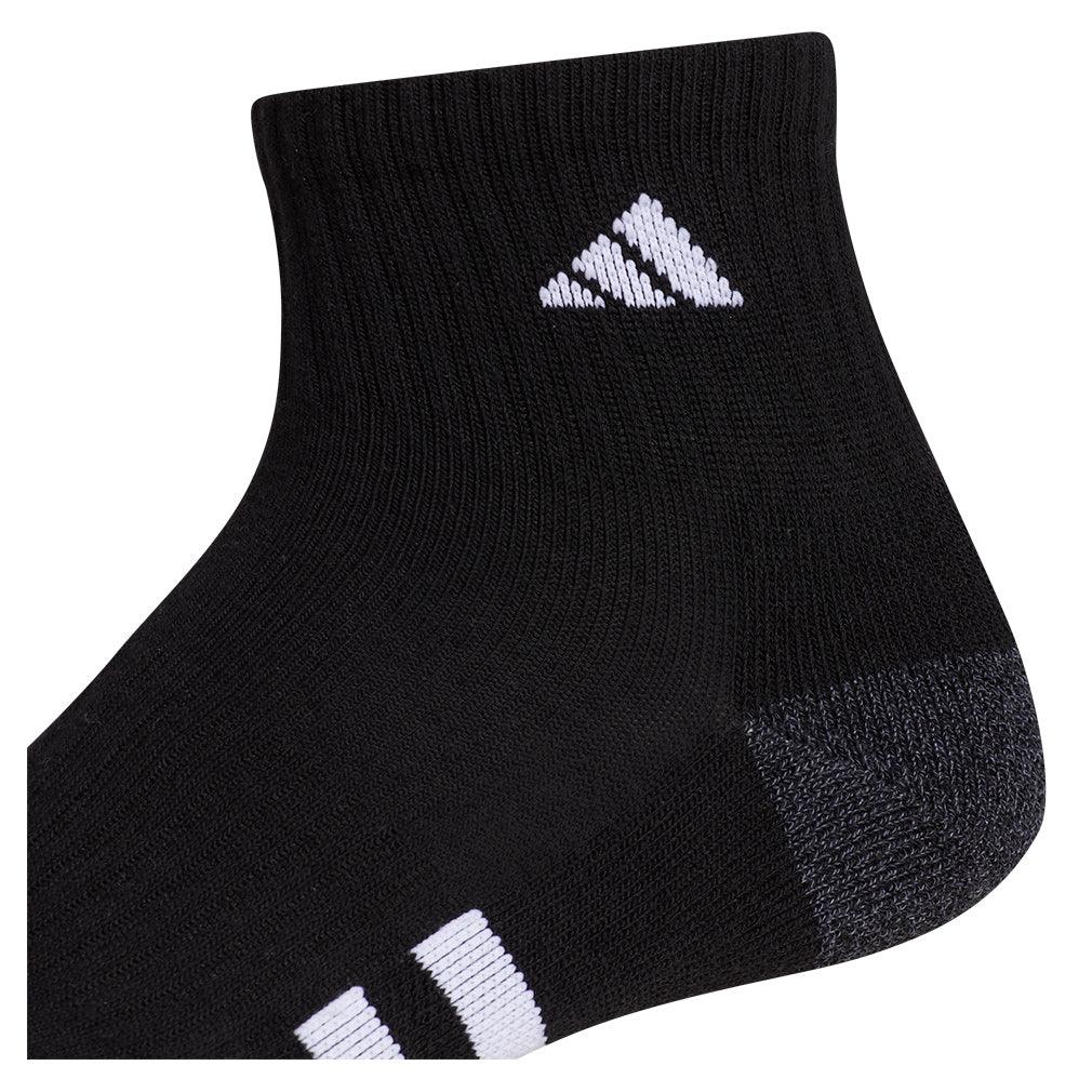 Men`s Cushioned 3.0 3 Pack Quarter Tennis Socks Black and White SOCKS ADIDAS