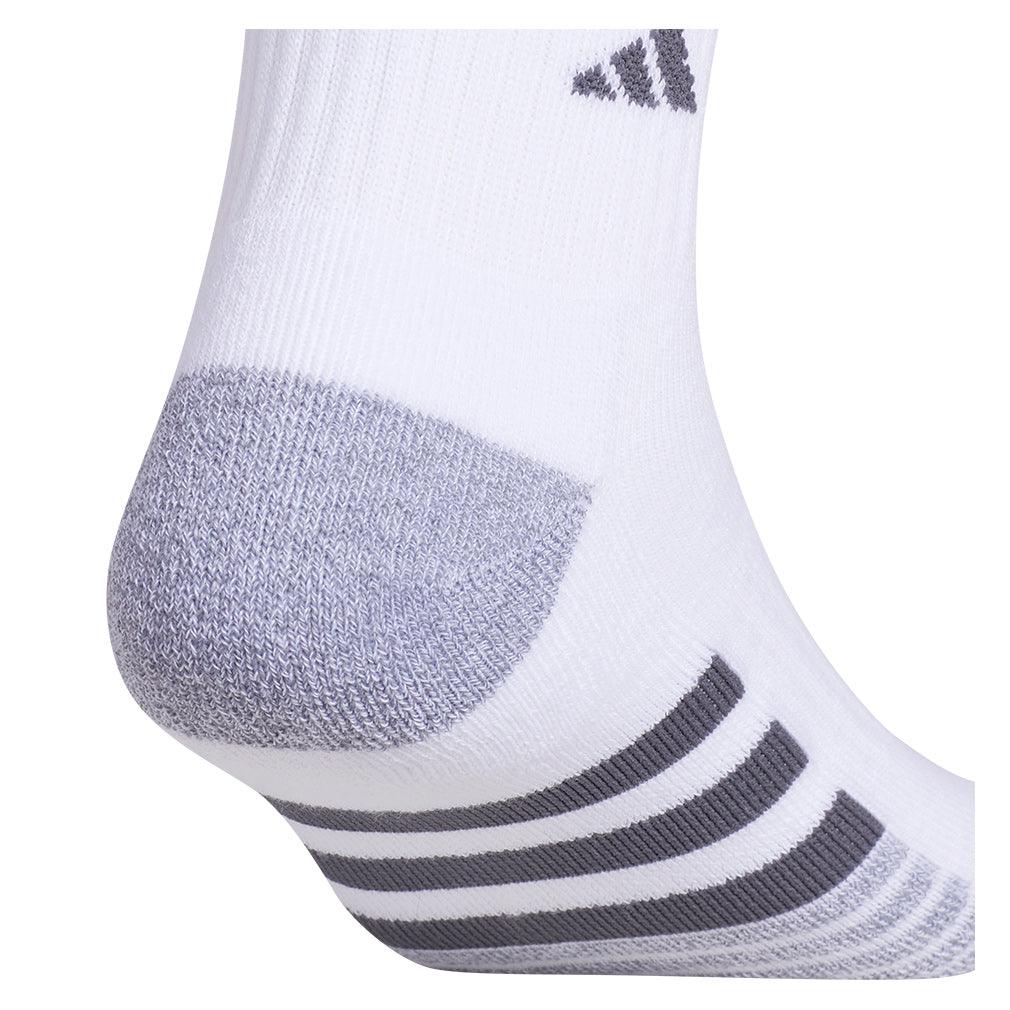 Men`s Cushioned 3.0 3 Pack Quarter Tennis Socks White and Onix Grey ADIDAS
