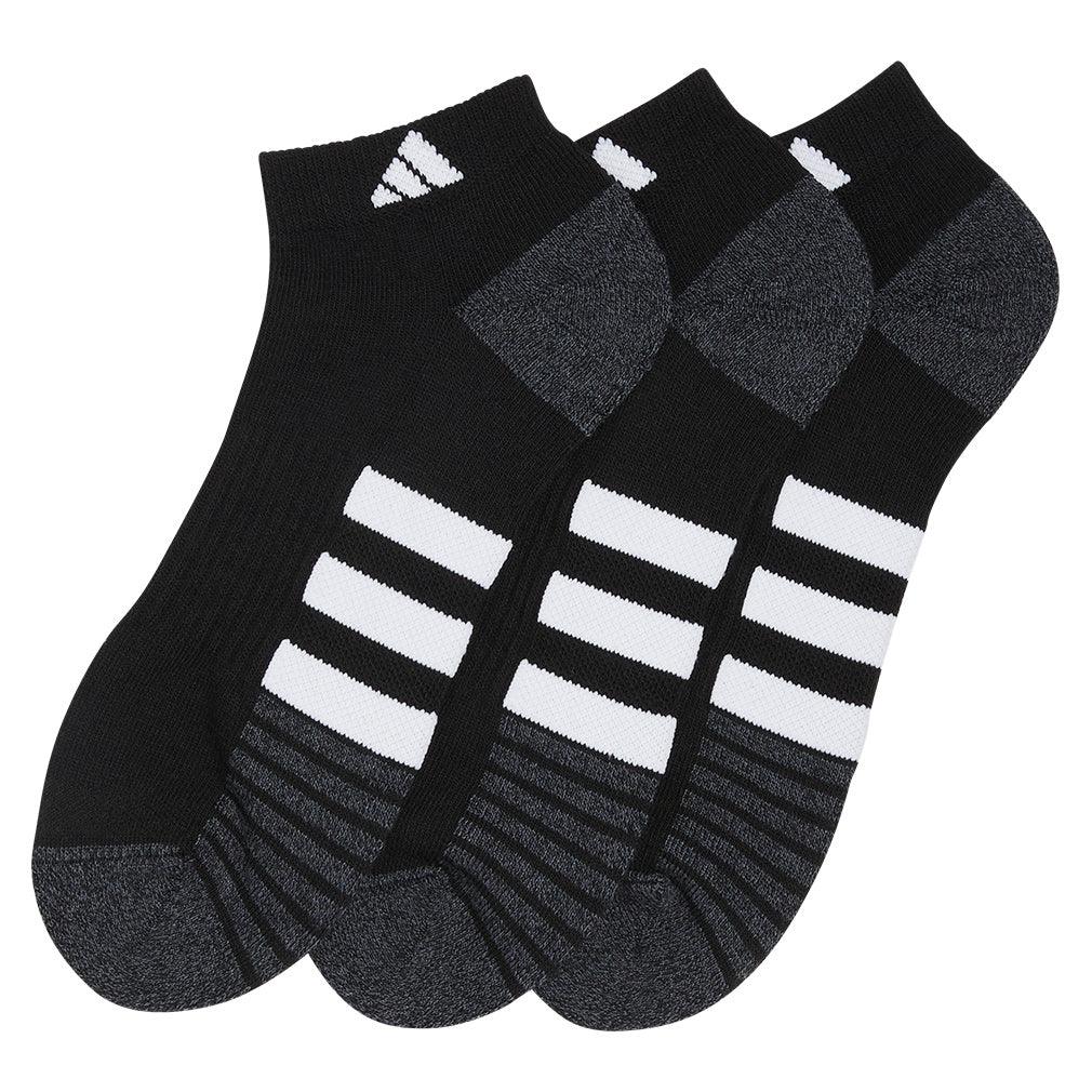 Men`s Cushioned 3.0 3 Pack Low Cut Tennis Socks Black and White SOCKS ADIDAS