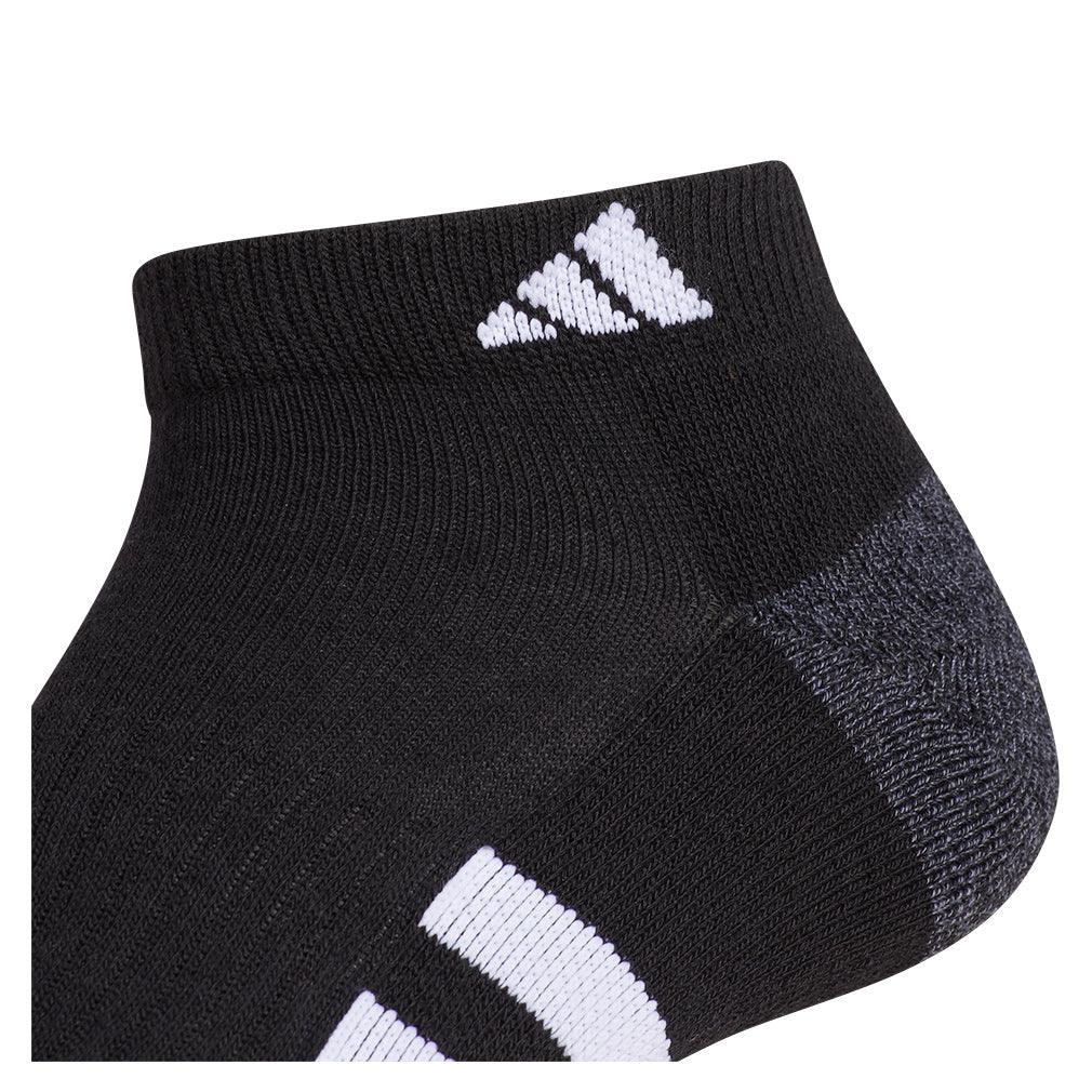 Men`s Cushioned 3.0 3 Pack Low Cut Tennis Socks Black and White SOCKS ADIDAS