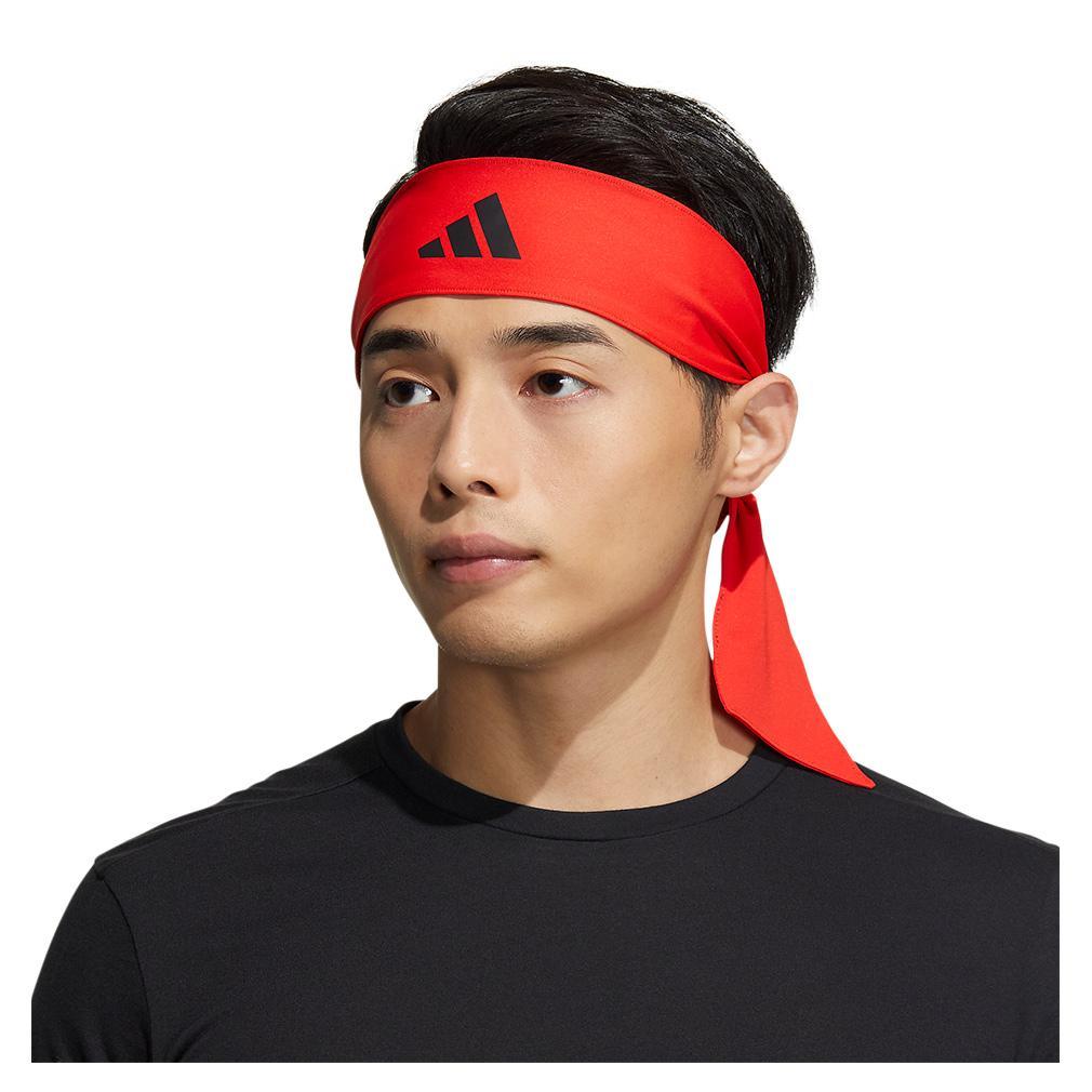 Alphaskin Tie 2 Headband Red and Black Womens Apparel ADIDAS