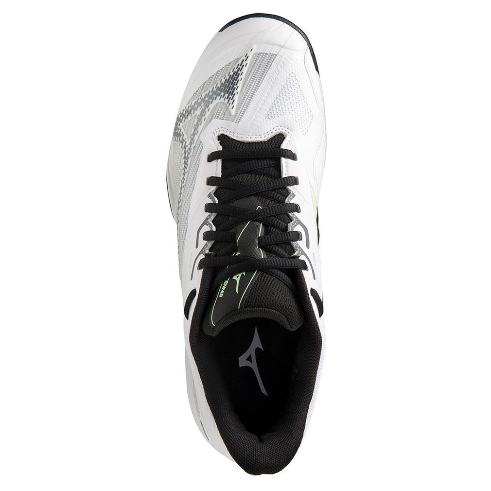 Men's Wave Exceed Light 2 AC Tennis Shoes White and Metallic Grey Top Tennis Shoes MIZUNO