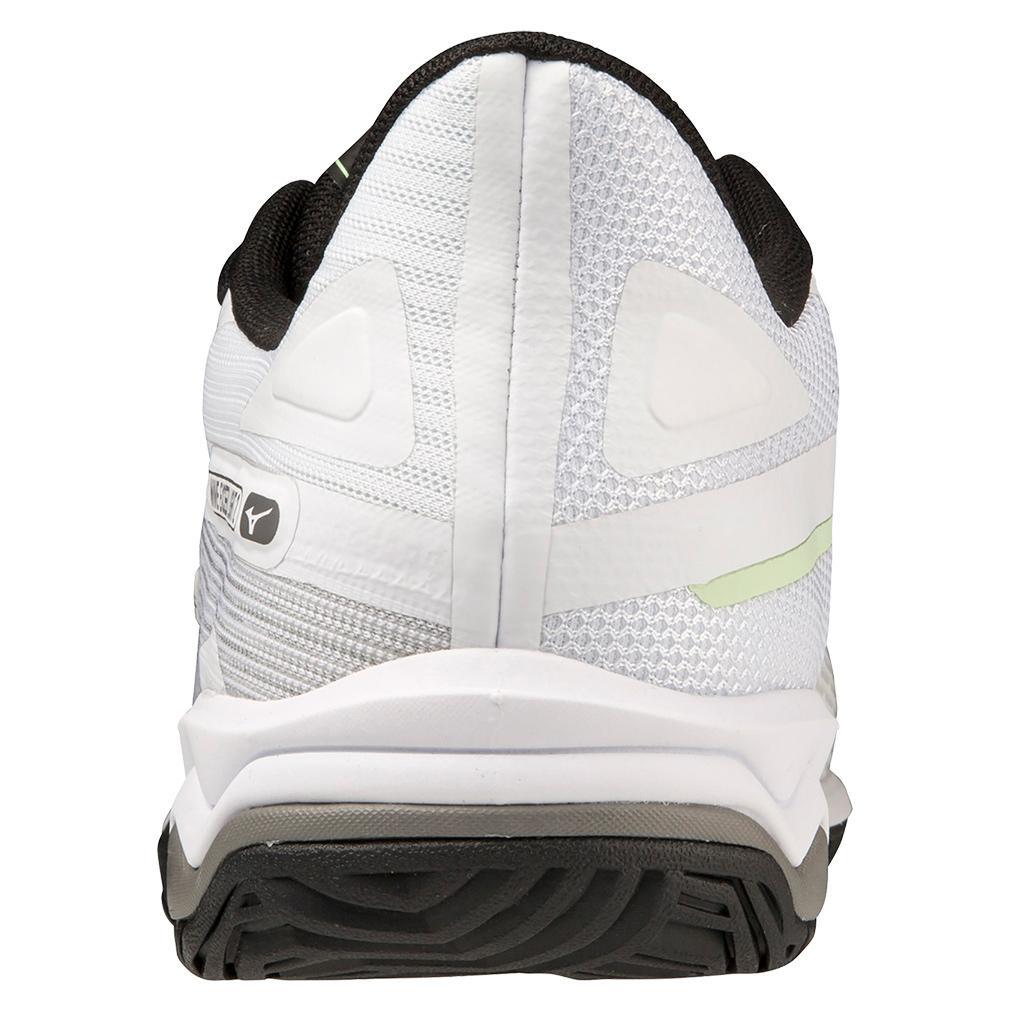 Men's Wave Exceed Light 2 AC Tennis Shoes White and Metallic Grey Top Tennis Shoes MIZUNO
