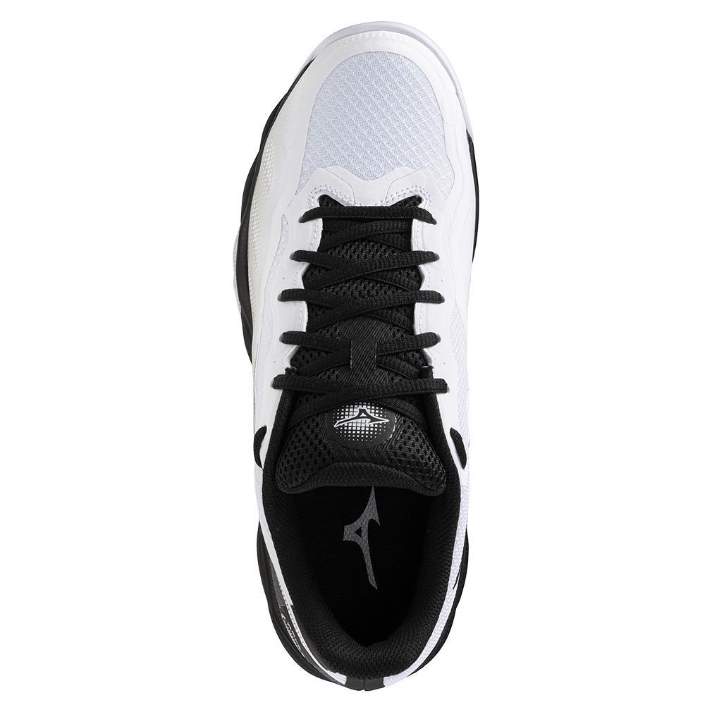Mens Wave Enforce Court AC Tennis Shoes White and Black TOP TENNIS SHOES MIZUNO