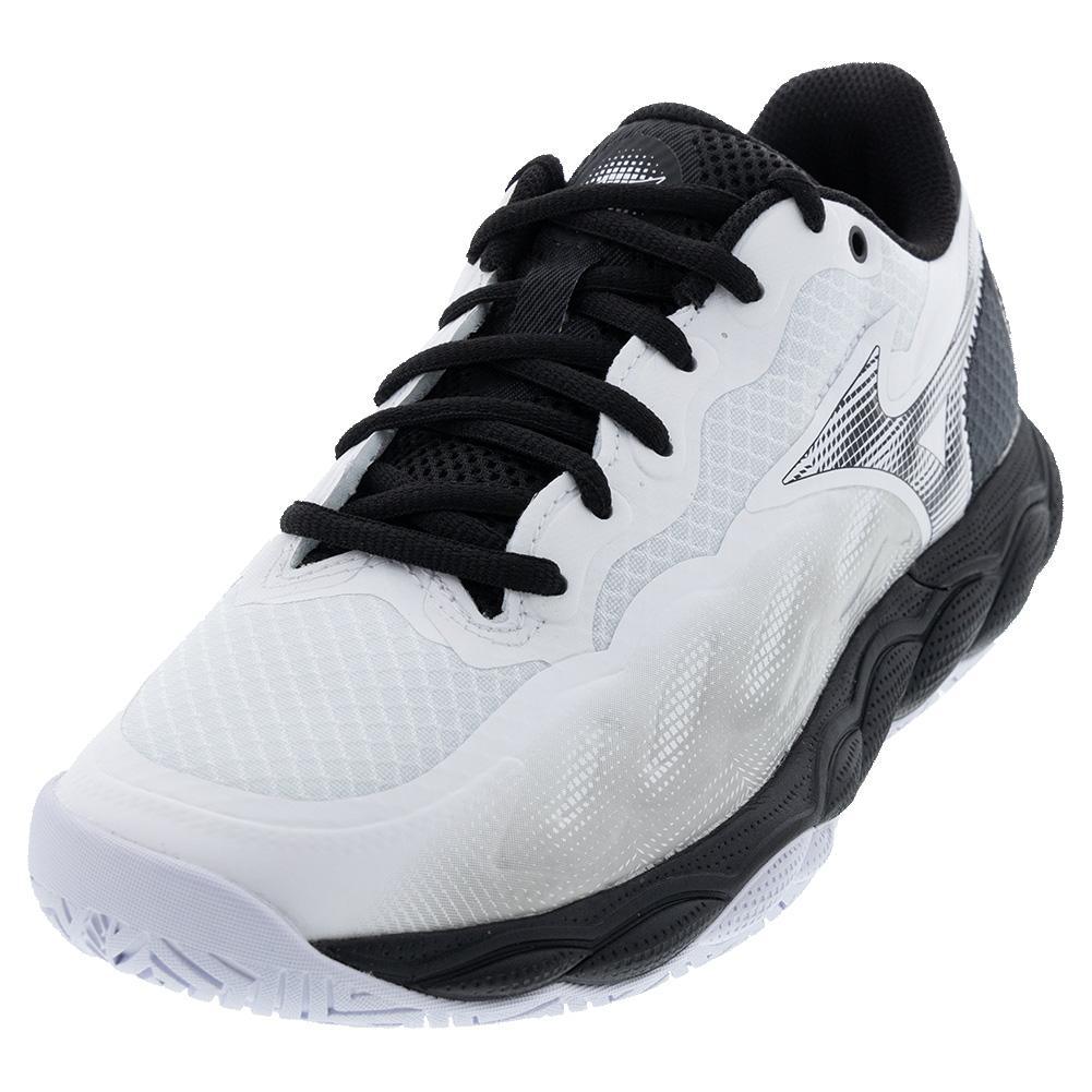 Mens Wave Enforce Court AC Tennis Shoes White and Black TOP TENNIS SHOES MIZUNO
