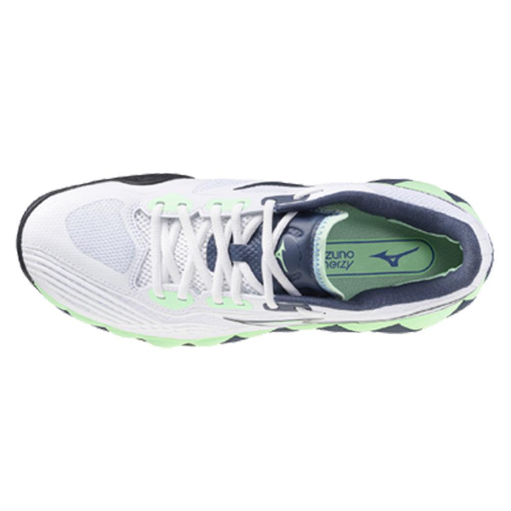 Men`s Wave Enforce Tour 2 Tennis Shoes White and Neo Mint MIZUNO