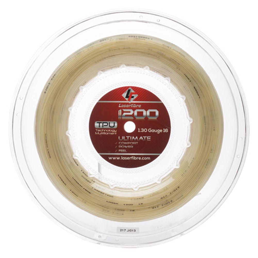 Laser 1200 Tennis String Reel Natural Strings LASERFIBRE White