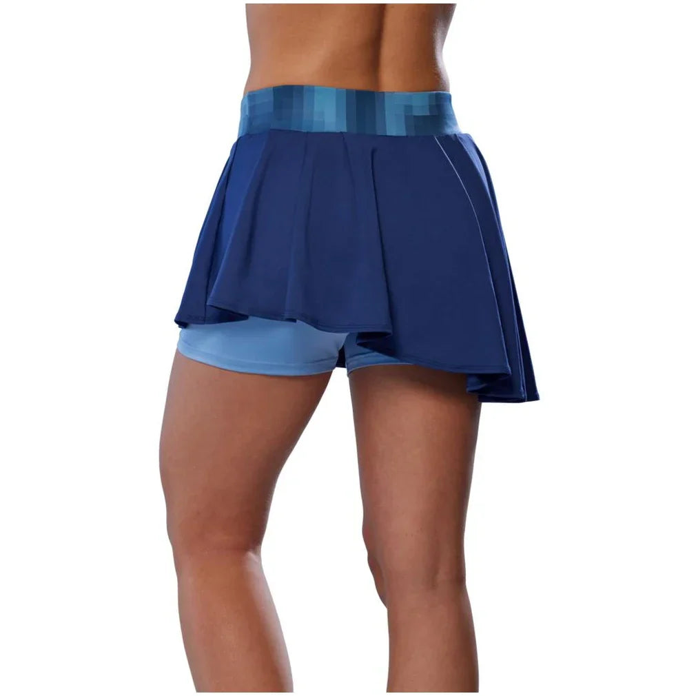 Women`s Printed Flying Tennis Skort Bellwether Blue MIZUNO