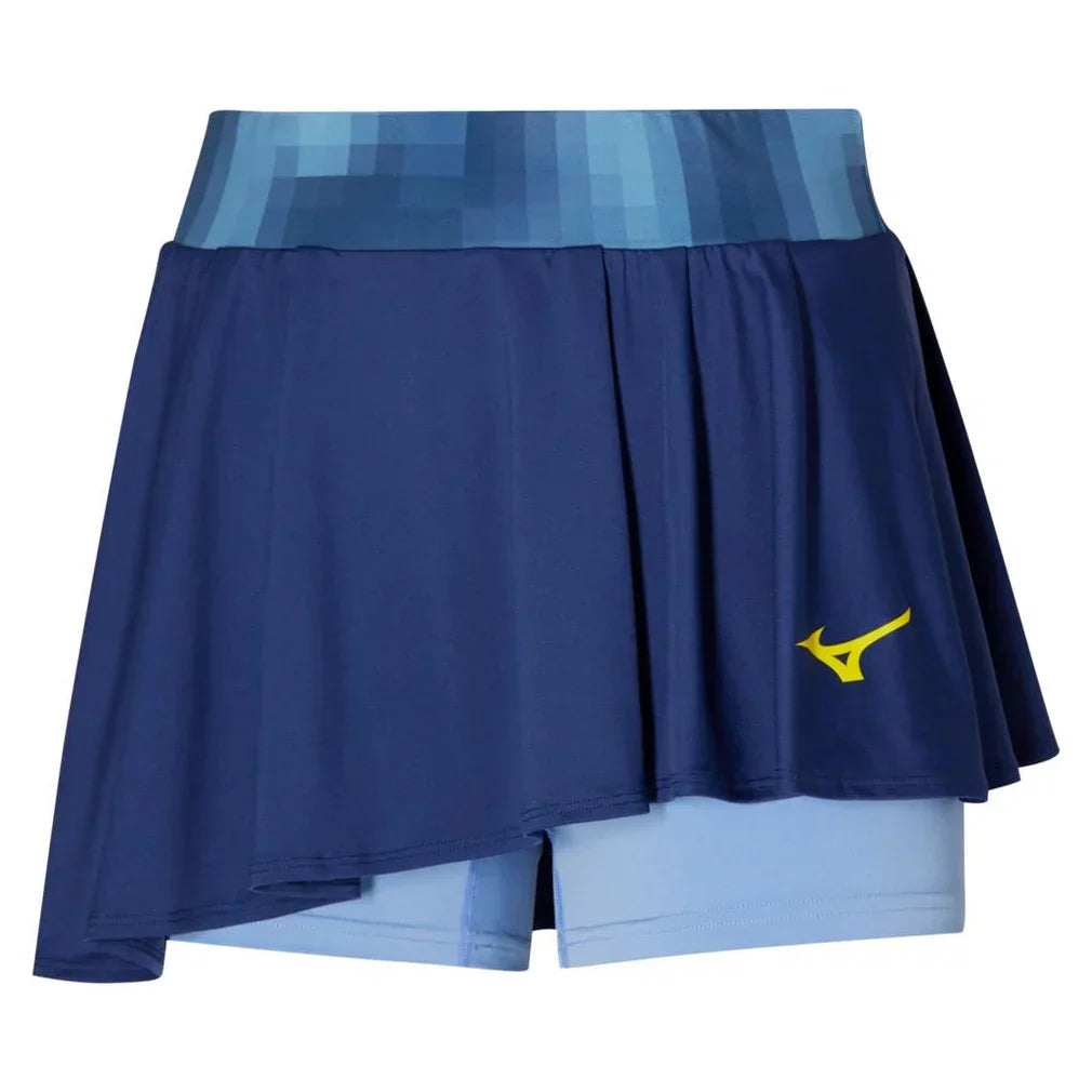 Women`s Printed Flying Tennis Skort Bellwether Blue MIZUNO XS