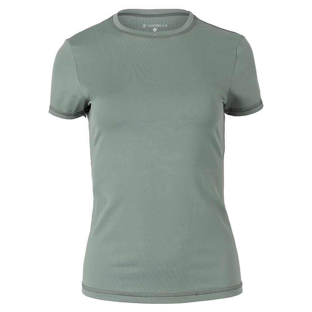 Women's UV Colors Short Sleeve Tennis Top Army Womens Apparel SOFIBELLA