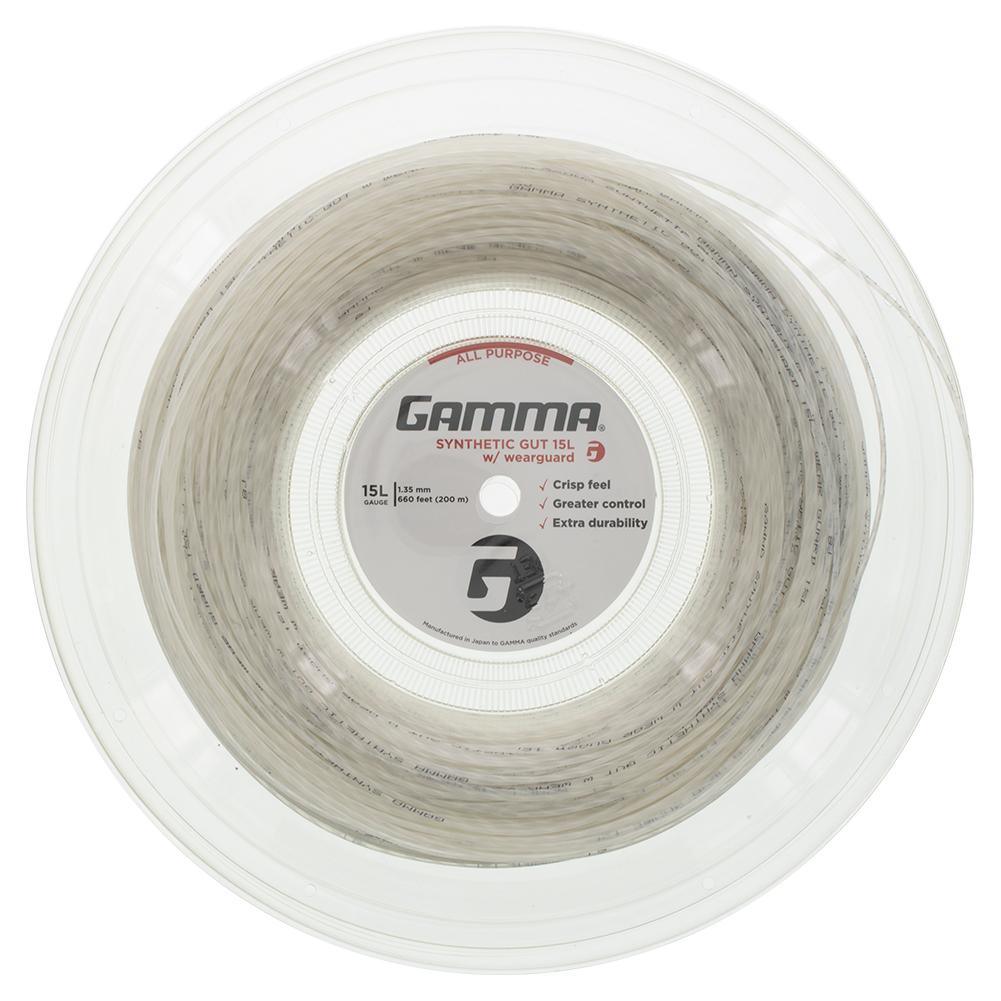Synthetic Gut with Wearguard 15L Tennis String Reel White Strings GAMMA White