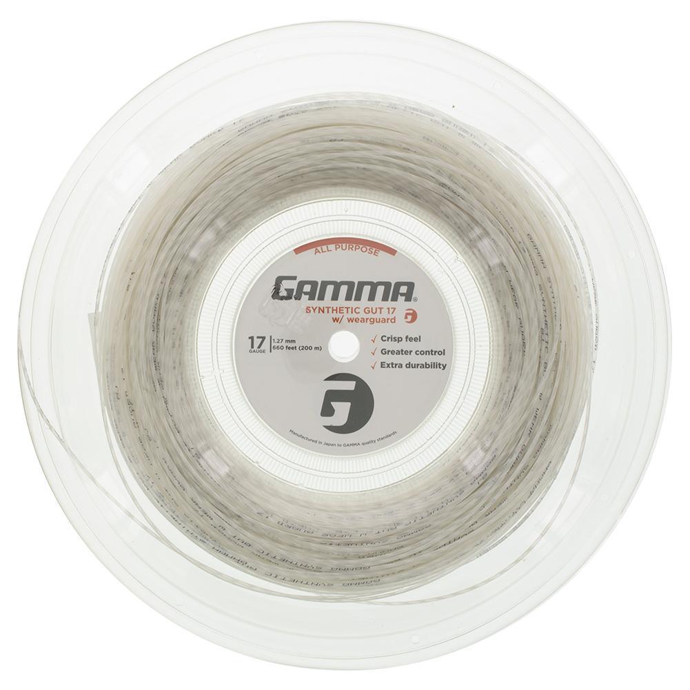 Synthetic Gut with Wearguard 17G Tennis String Reel White Strings GAMMA White