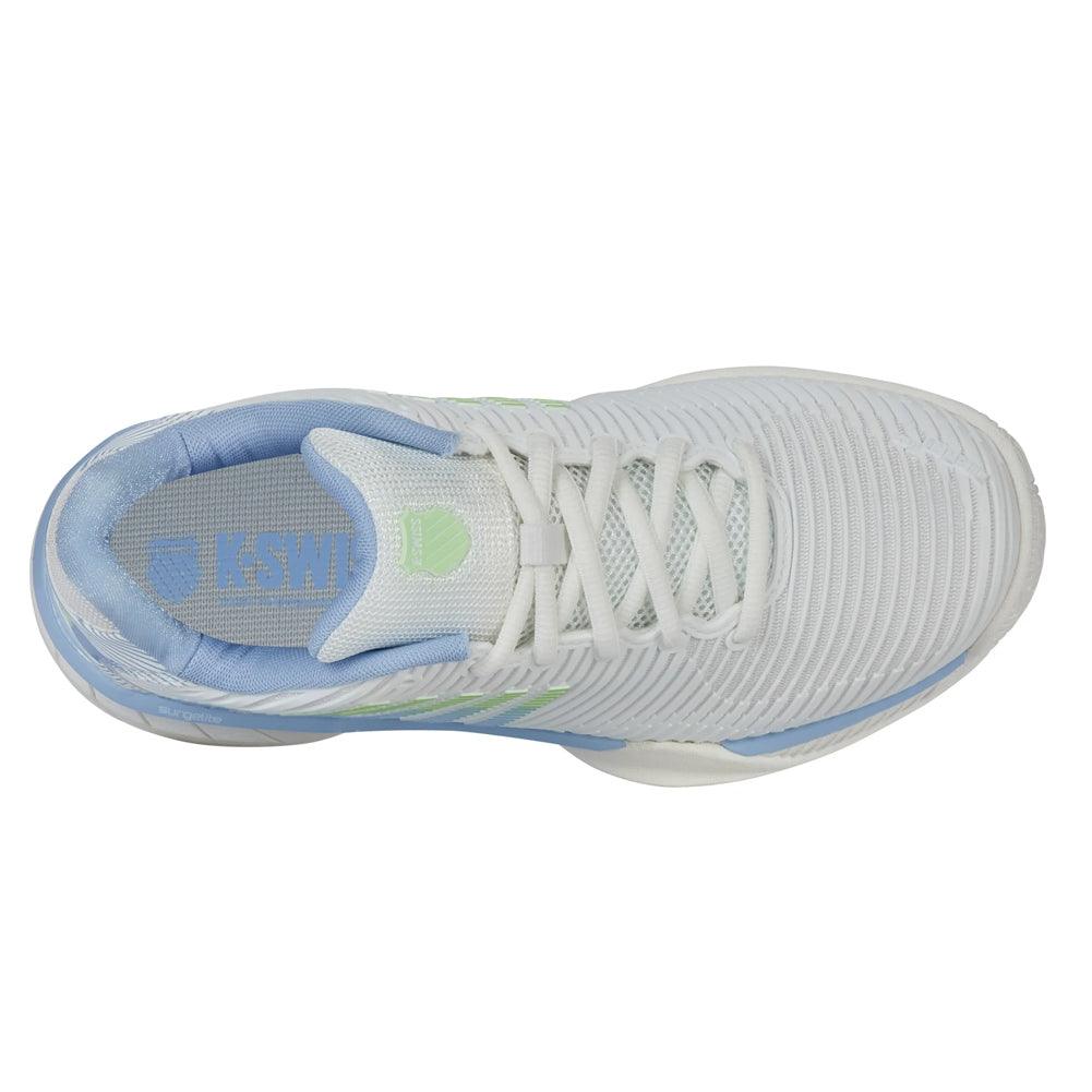 Juniors` Hypercourt Express 2 Tennis Shoes Lucent White and Dutch Canal K-SWISS