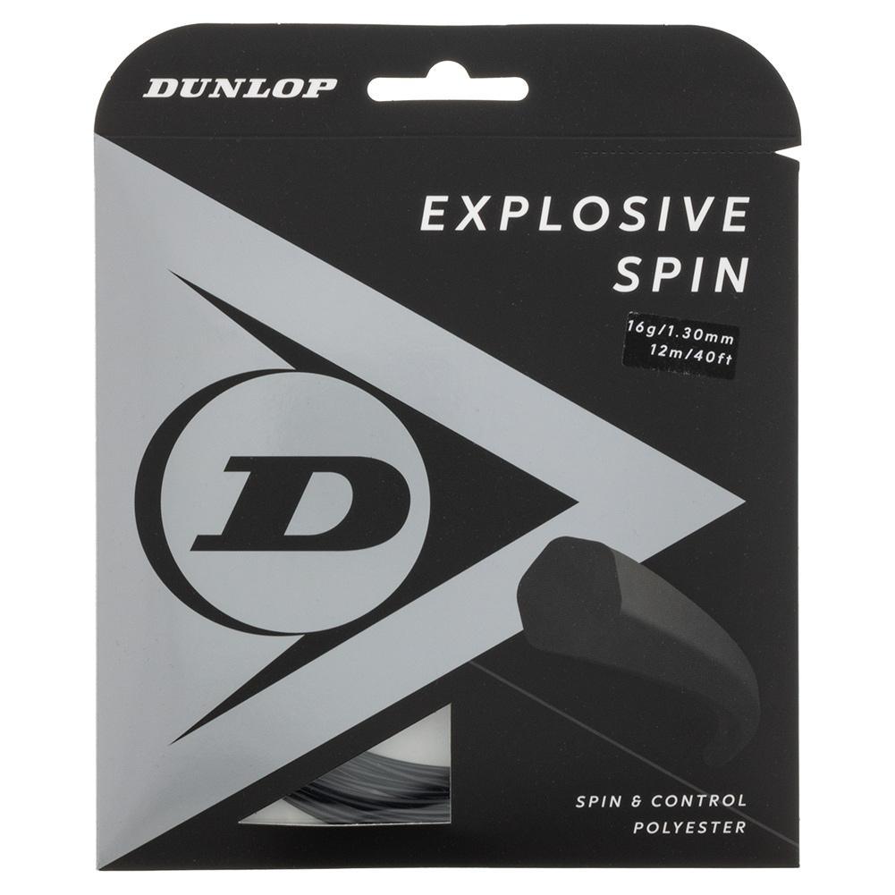 Explosive Spin Black 16G Tennis String Strings DUNLOP Black