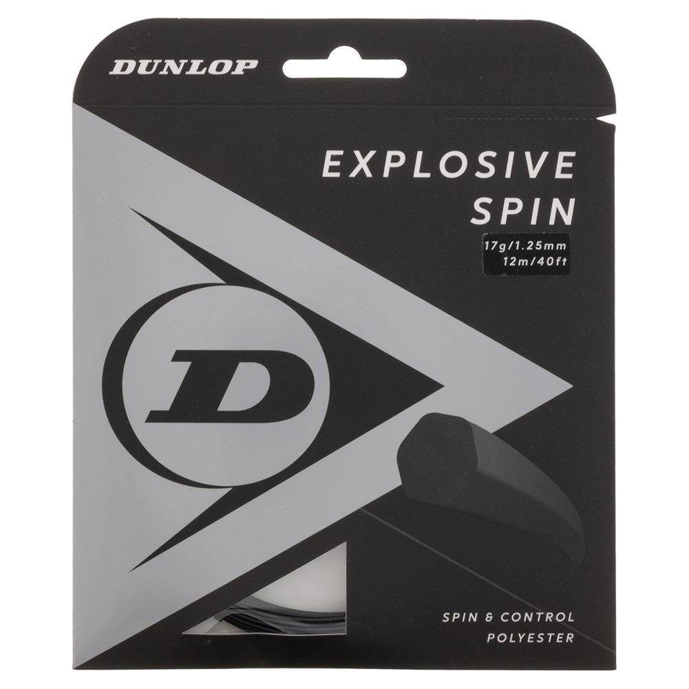 Explosive Spin Black 17G Tennis String Strings DUNLOP Black