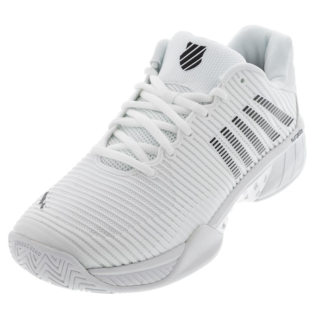 Men's Hypercourt Express 2 Tennis Shoes White and Black Tournament Gear K-SWISS 7