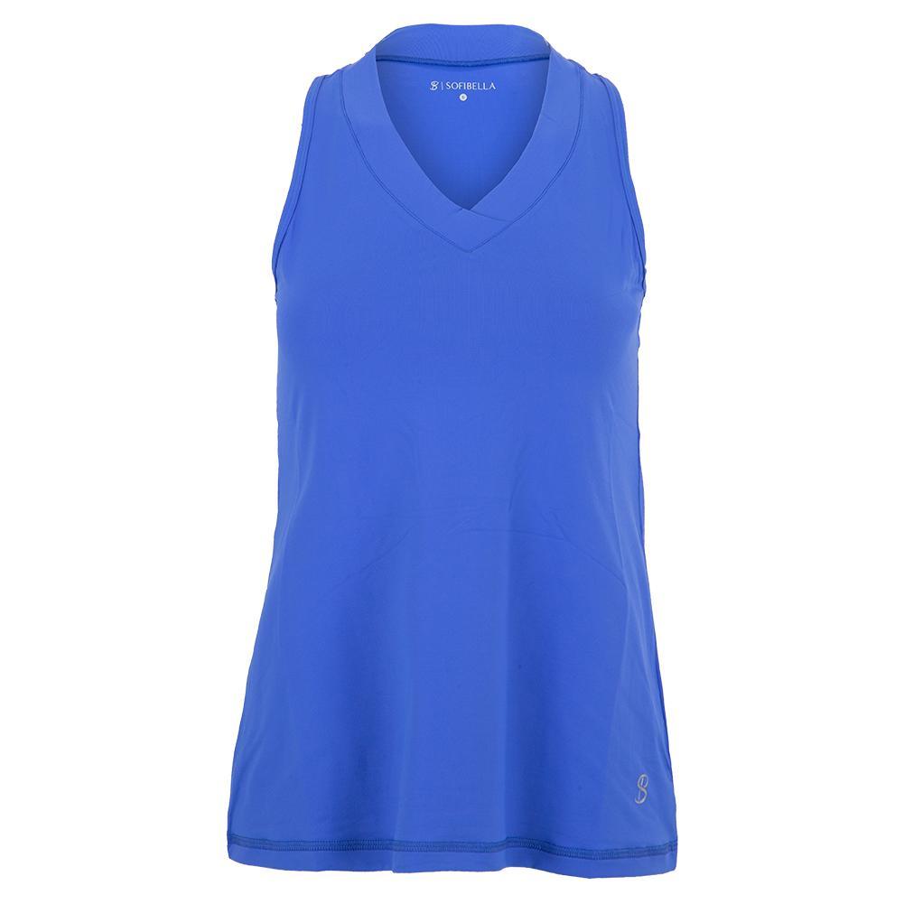 Women's UV Racerback Tennis Tank Womens Apparel SOFIBELLA Blue XS