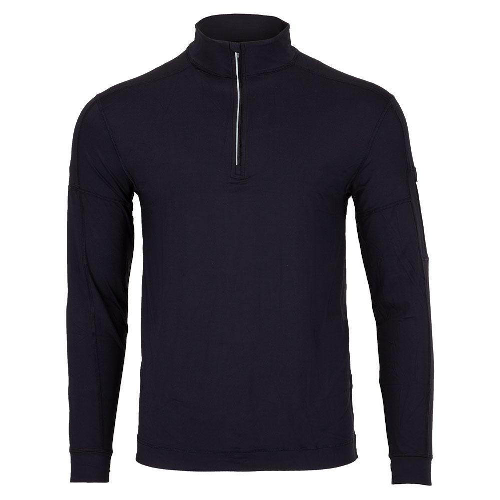 Men`s Mock Zip Tennis Top OUTERWEAR BLOQUV Black S