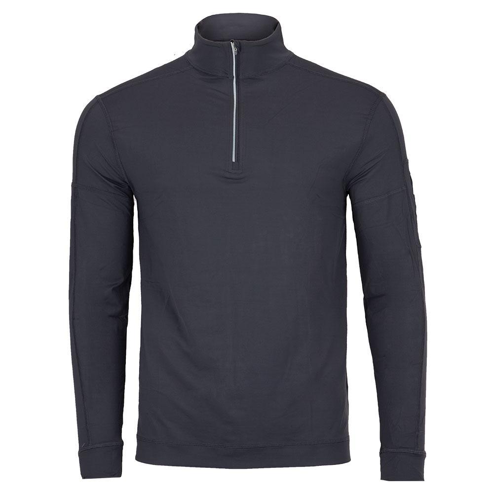 Men`s Mock Zip Tennis Top OUTERWEAR BLOQUV Smoke S