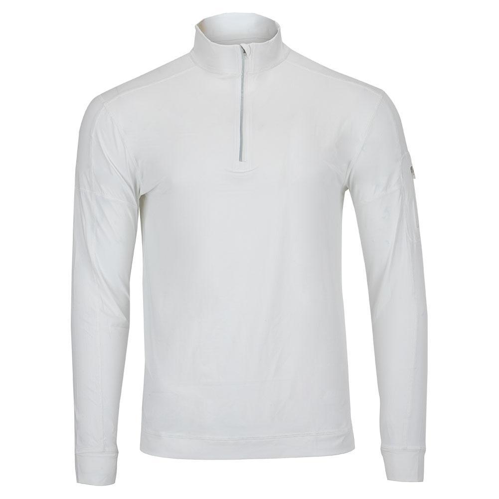 Men`s Mock Zip Tennis Top OUTERWEAR BLOQUV White XL
