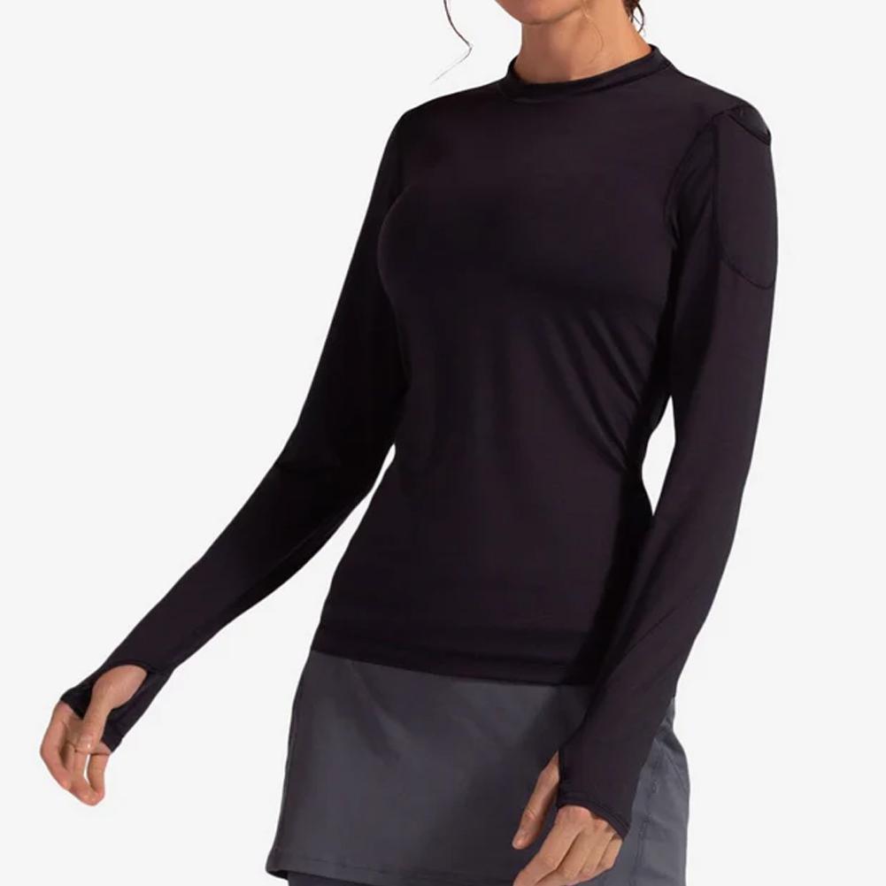 Women`s 24/7 Long Sleeve Tennis Crew WOMENS APPAREL BLOQUV BLACK XS